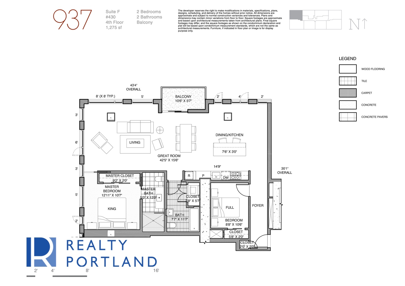 Suite F – #430 floor plan at 937 Glisan