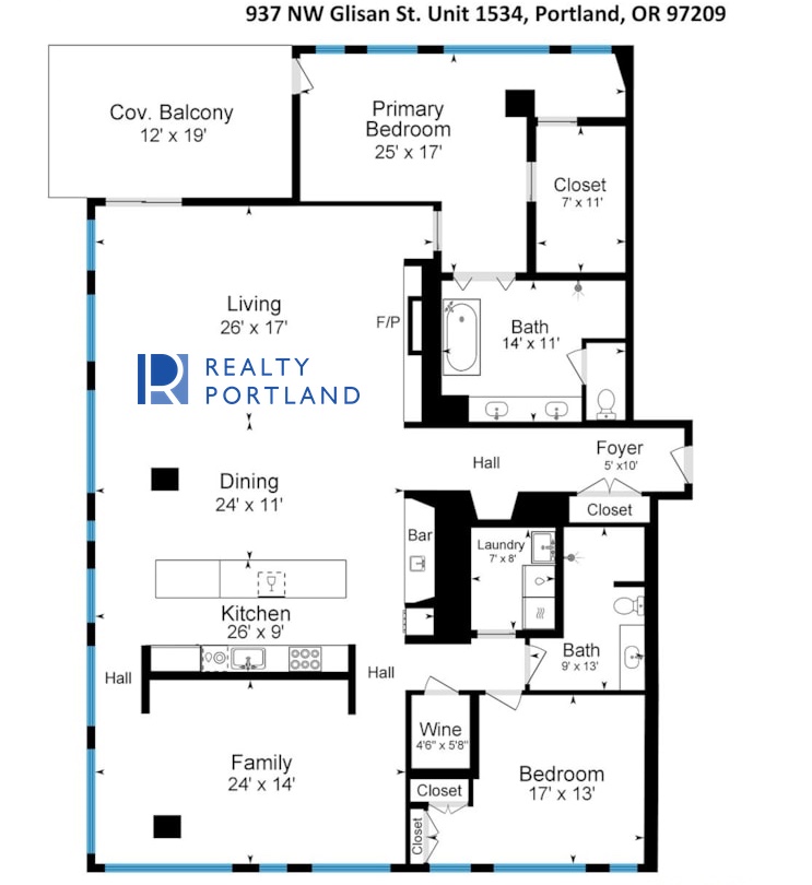 Penthouse – Unit 1534 floor plan at 937 Glisan