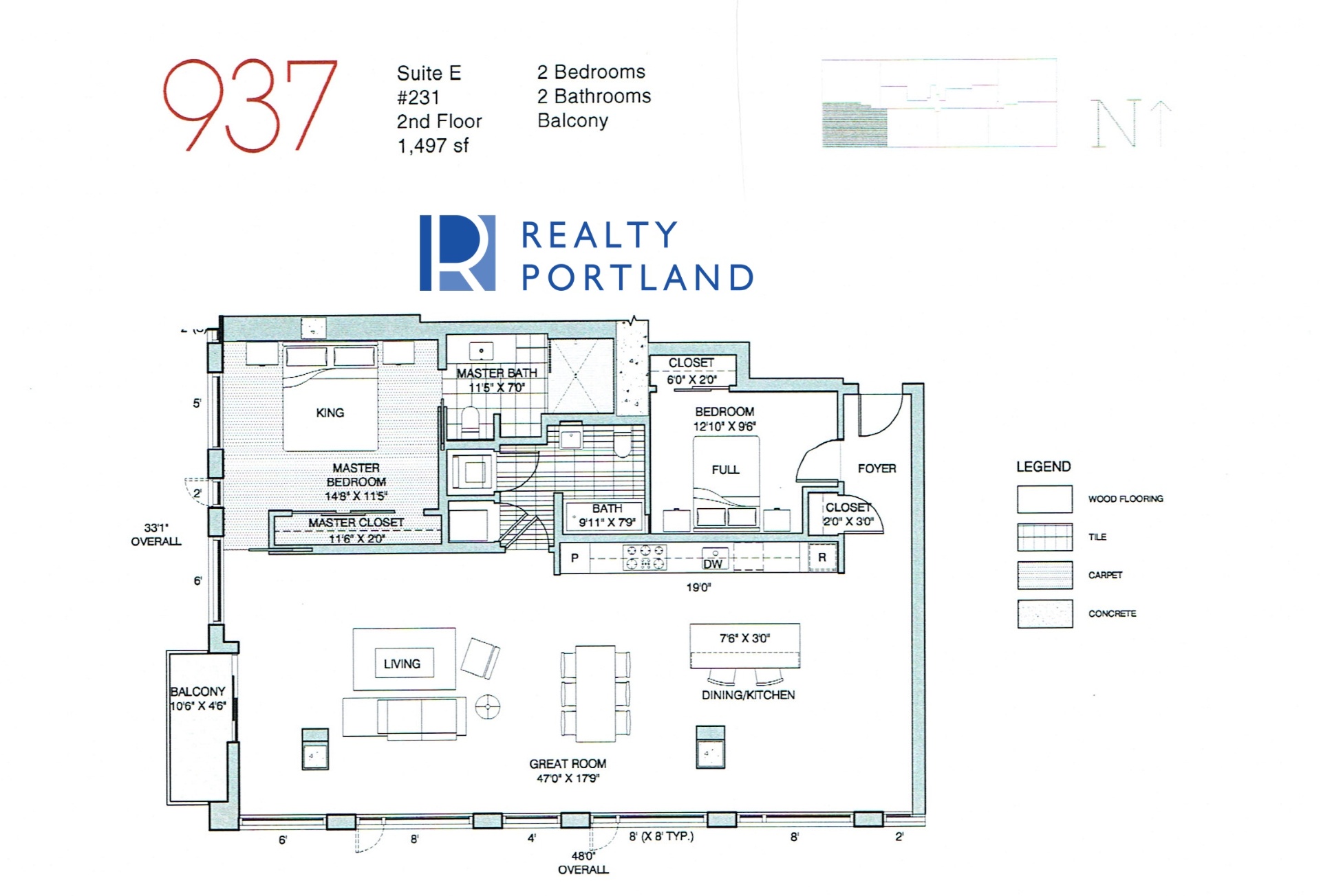 Suite E – #231 floor plan at 937 Glisan